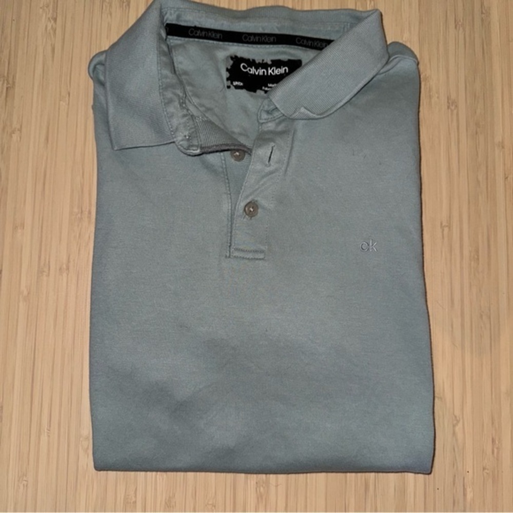 Calvin Klein Sea foam green polo - size small